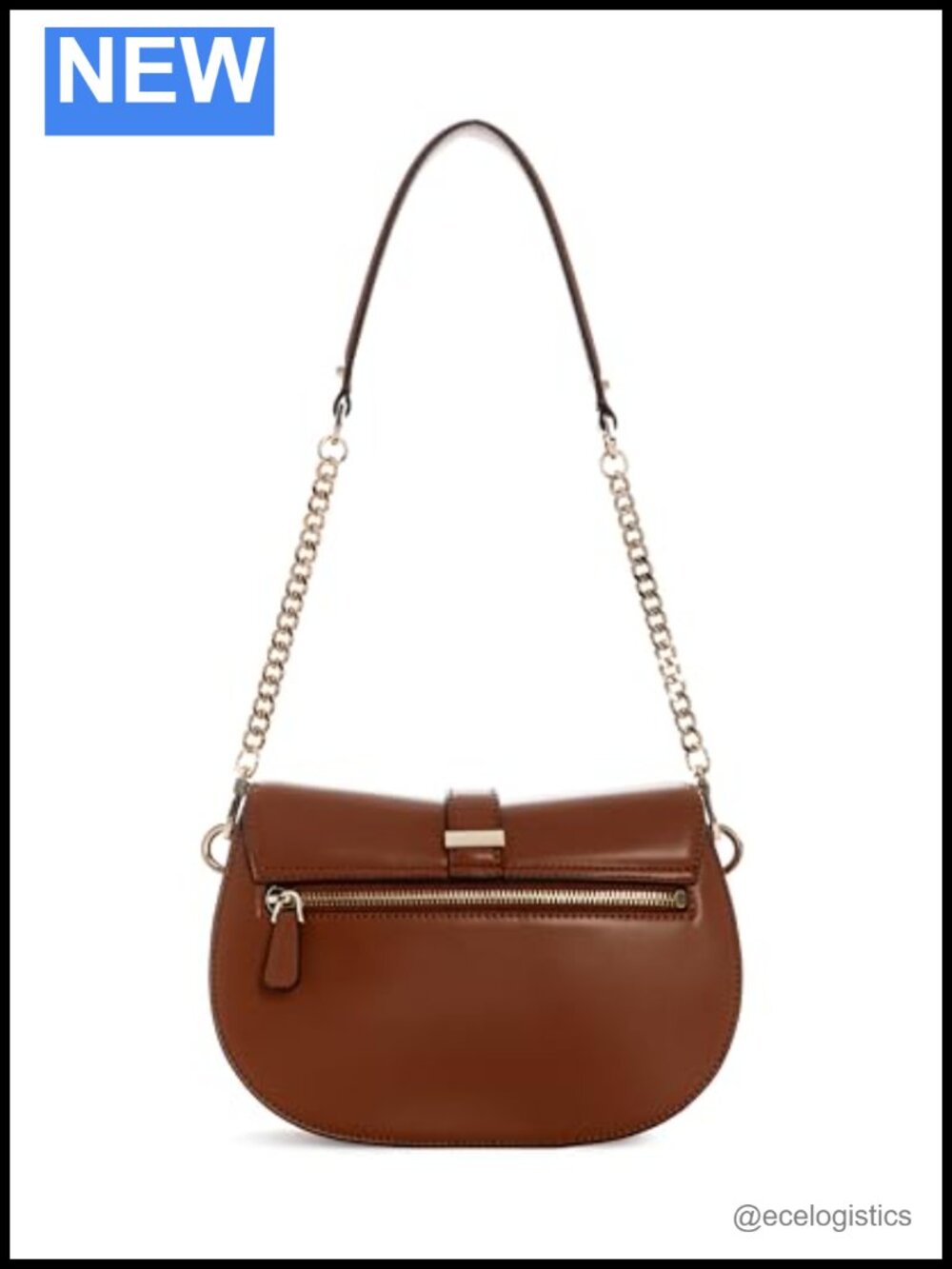 GUESS Carrie Flap Shoulder Bag PU Leather Saddle Bag Magnetic Closure - Picture 4 of 6